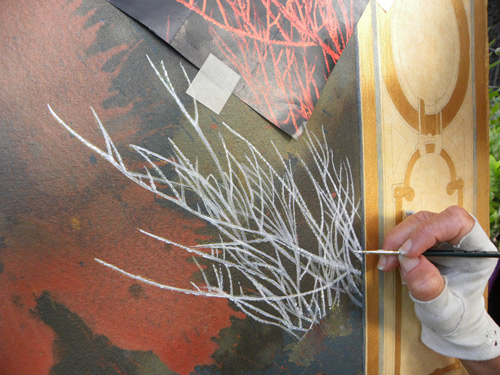 Calley at work on a new coral species.