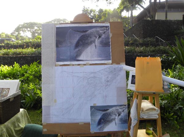 whale painting begins