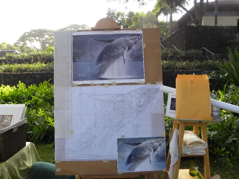 whale painting begins